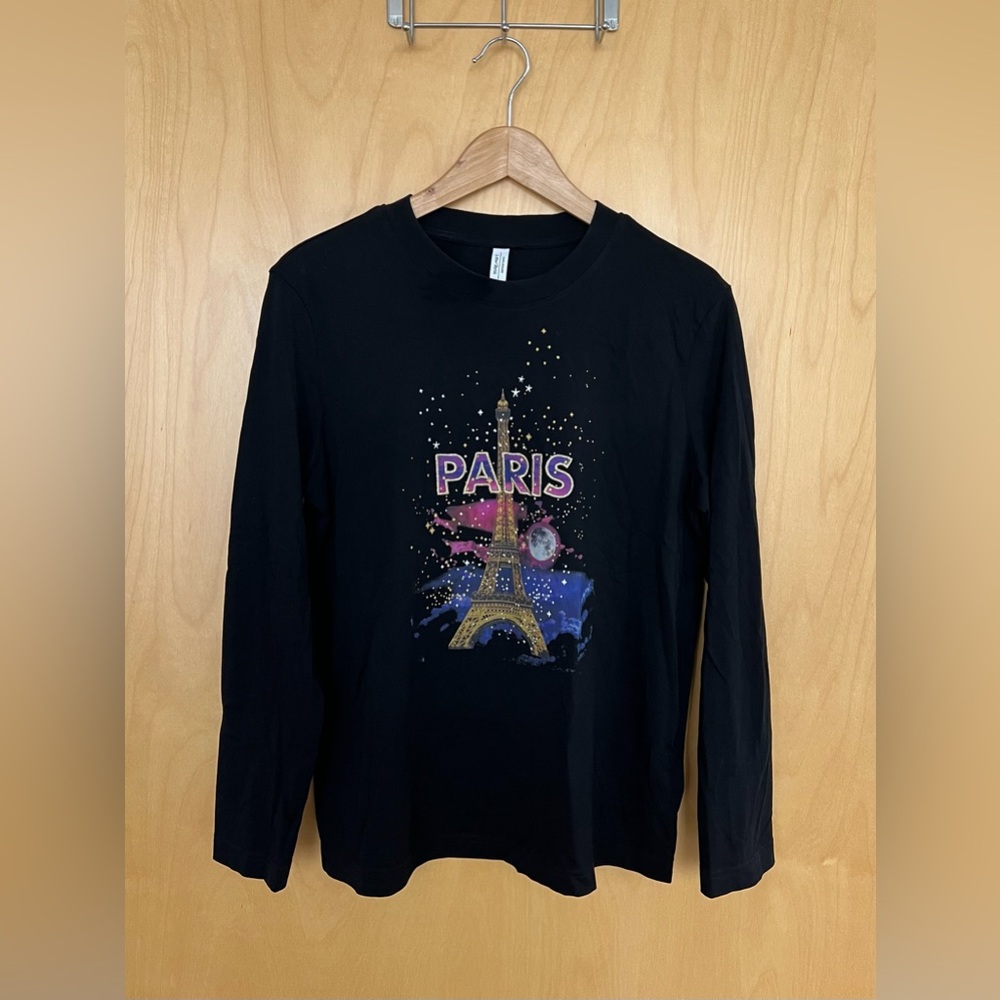 & Other Stories Black Tee with Paris logo size L